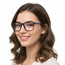 Matt Blue Rectangle Eyeglasses