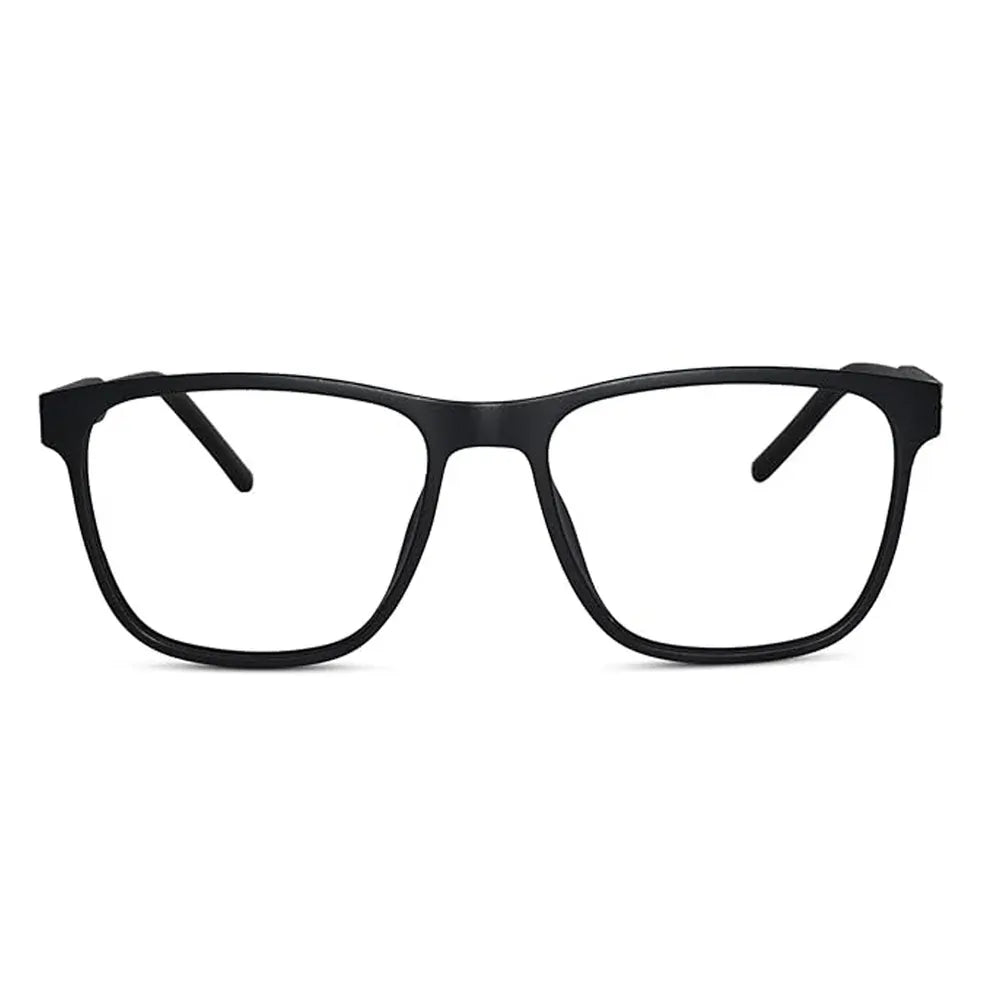 Side view of matt blue wayfarer spectacle frame unisex specs with lightweight design ideal for daily wear