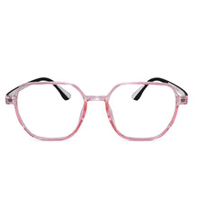Crystal Pink Hexagonal Eyeglasses For Women