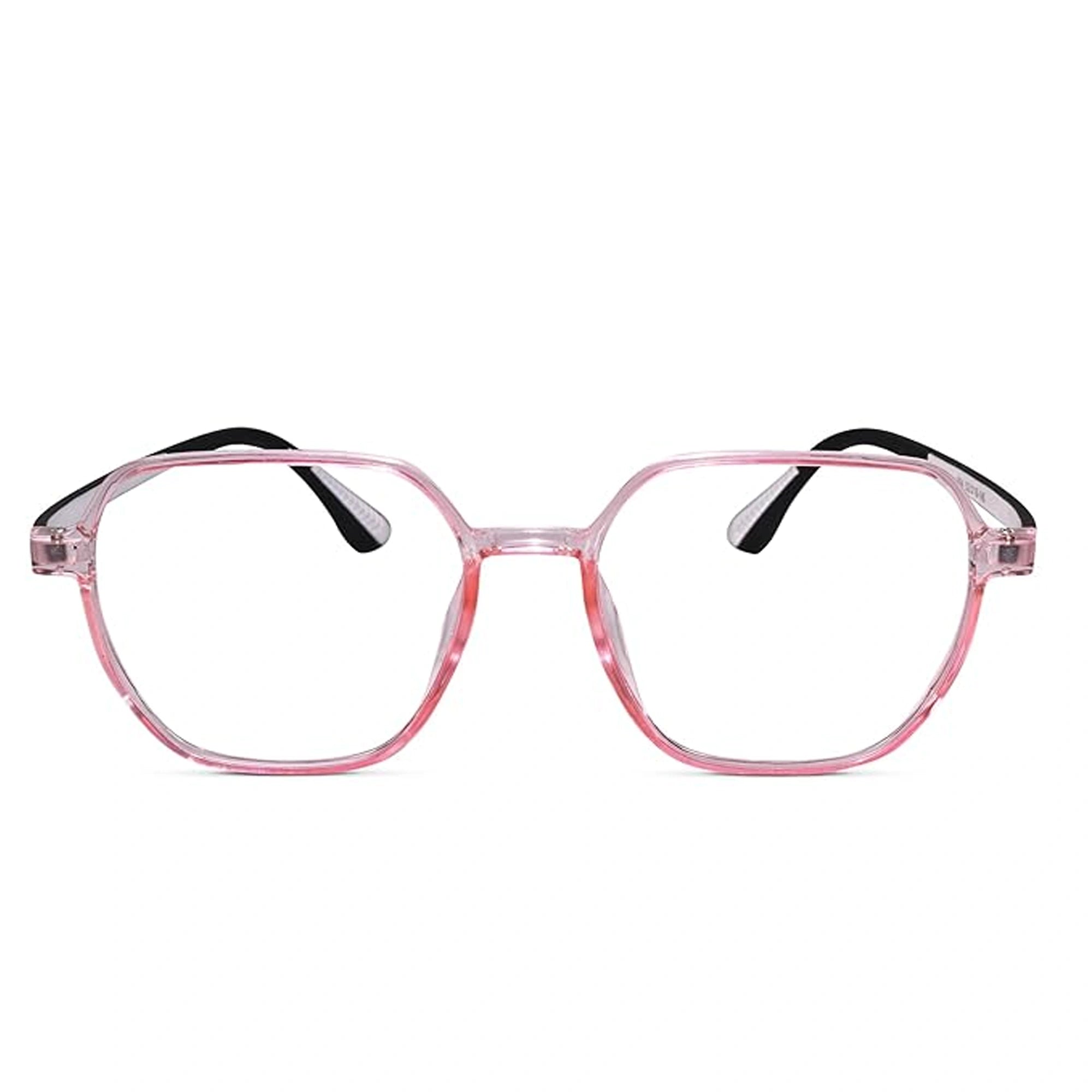 Crystal Pink Hexagonal Eyeglasses & Computer Glasses LKE143-PNK