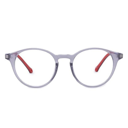 Crystal Purple Full Rim Round Clip On Eyeglasses