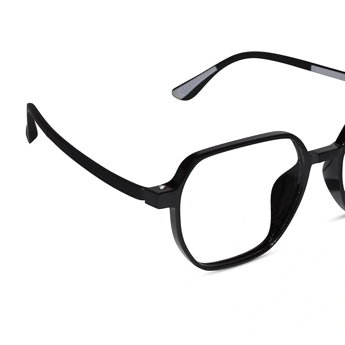 Crystal Black Hexagonal Eyeglasses For Women LKE143-BLK