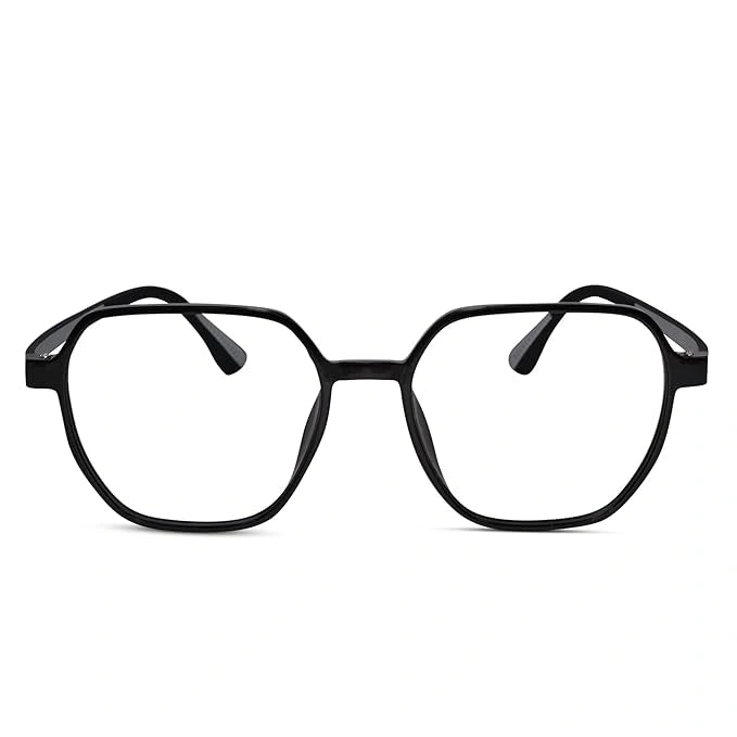 Crystal Black Hexagonal Eyeglasses For Women LKE143-BLK