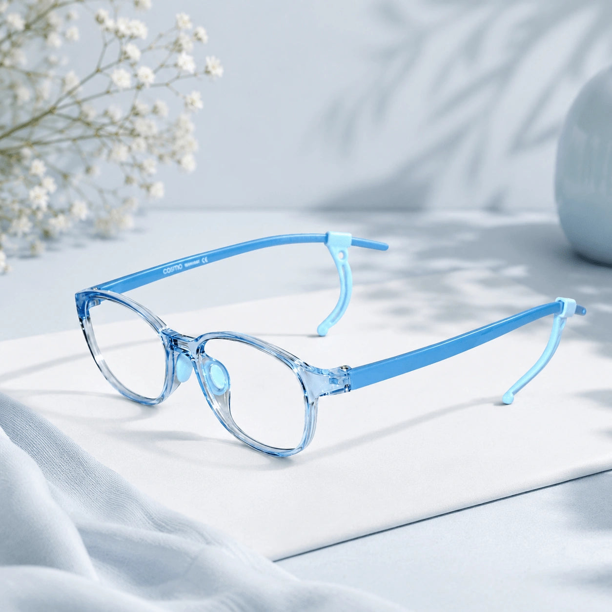 Crystal Blue Rectangular Full Rim Anti Grip Eyeglasses for 5-8 Yrs LKEK3121-BLU
