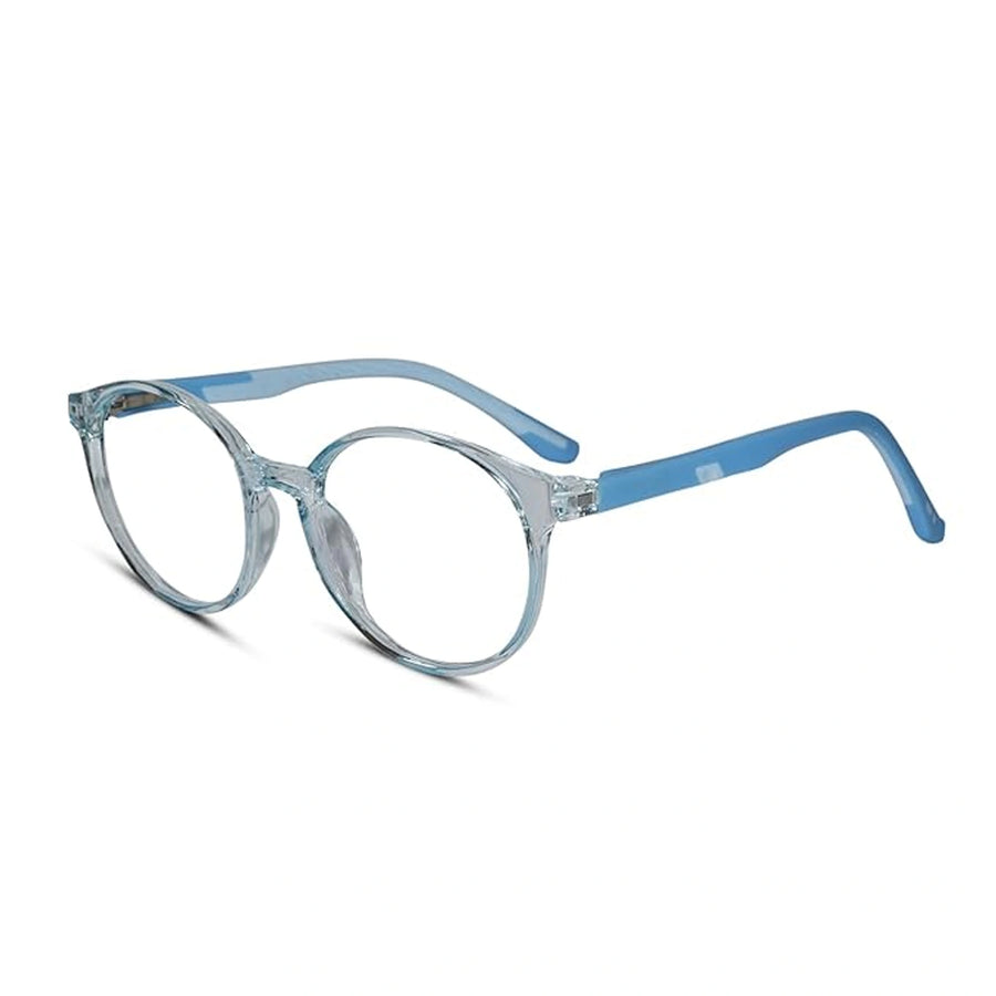 Crystal Blue Round Eyeglasses For 5-10 Yrs Kids