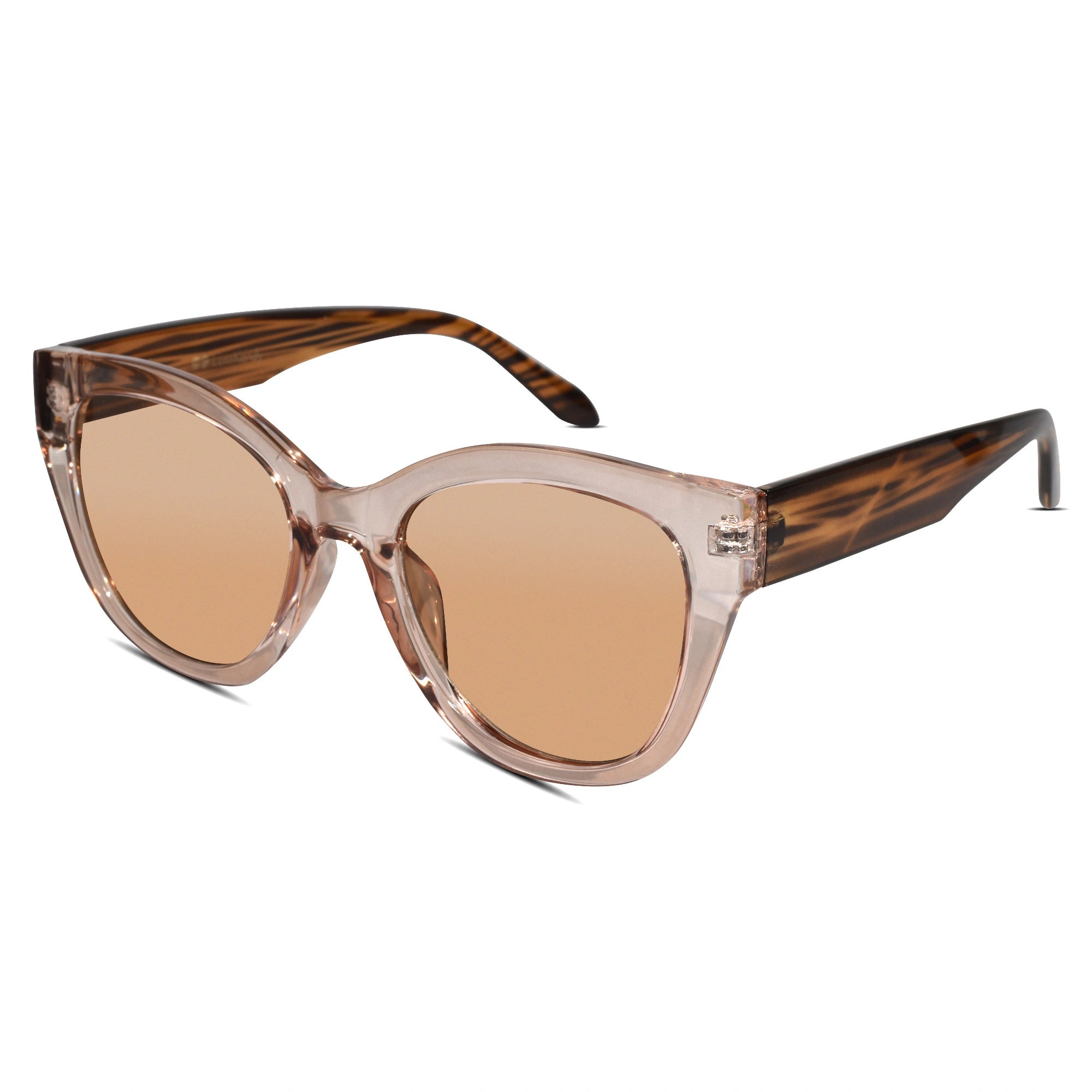 Crystal Brown Cateye Sunglasses with TR 90 material and flexible hinges at lenskandy