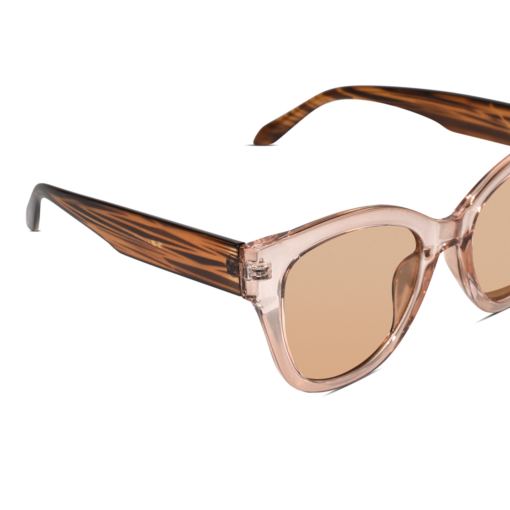 Crystal Brown Cateye Sunglasses For Women LKS2414-BRN