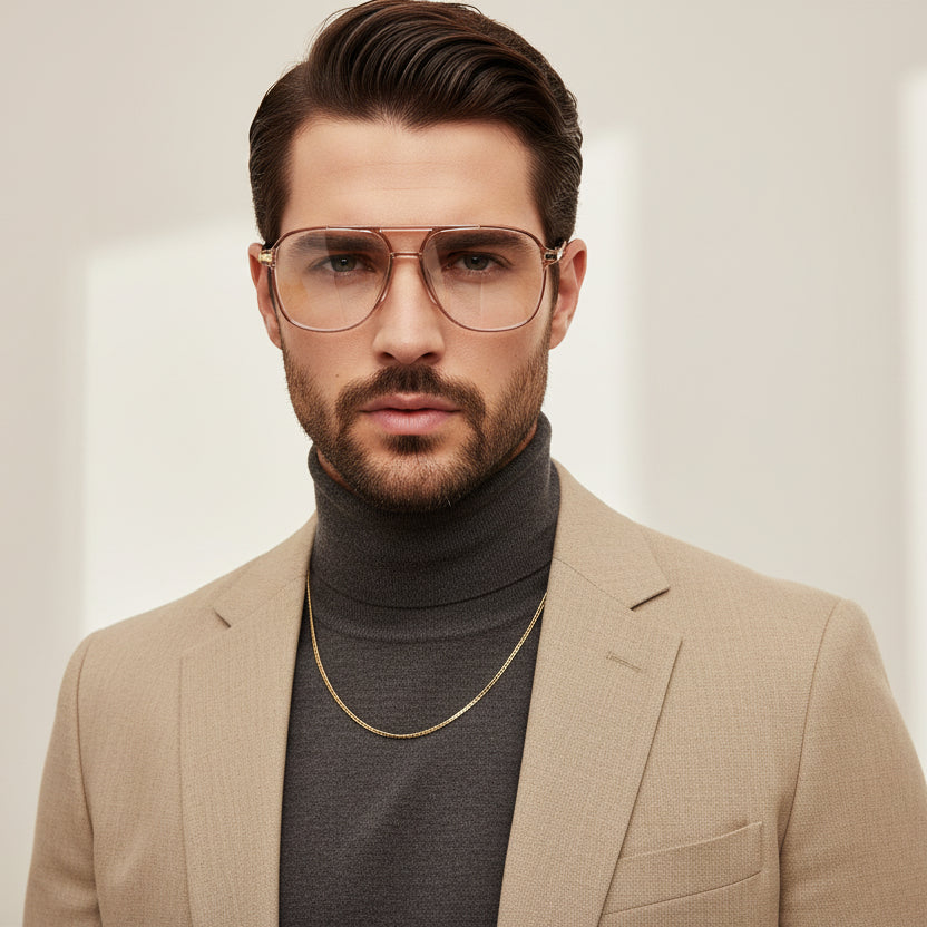 Crystal Brown Marshal Full Rim Eyeglasses Men & Women LKE192-PINK