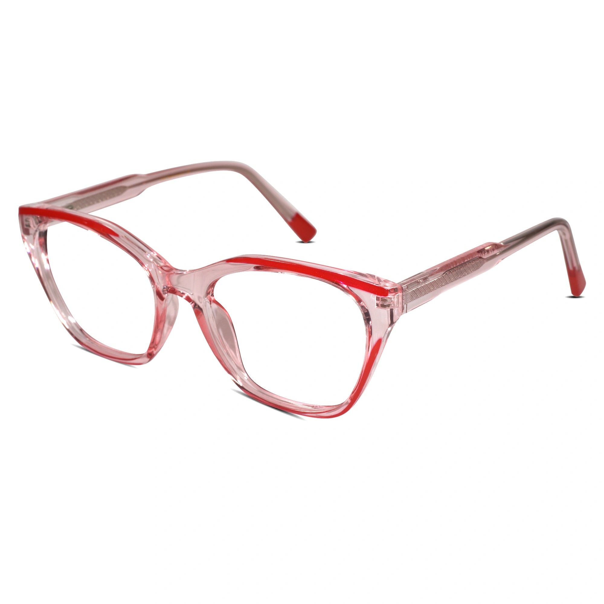Crystal Dual Tone Cateye Eyeglasses For Women ELE2578-PNK
