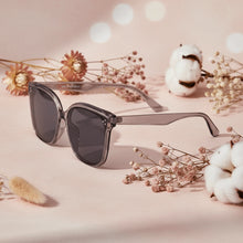 Crystal Grey Oversize Cat Eye Sunglasses For Women