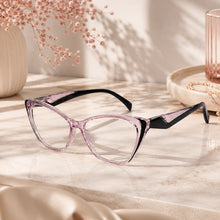 Crystal Pink Cat Eye Reading Glasses For Women