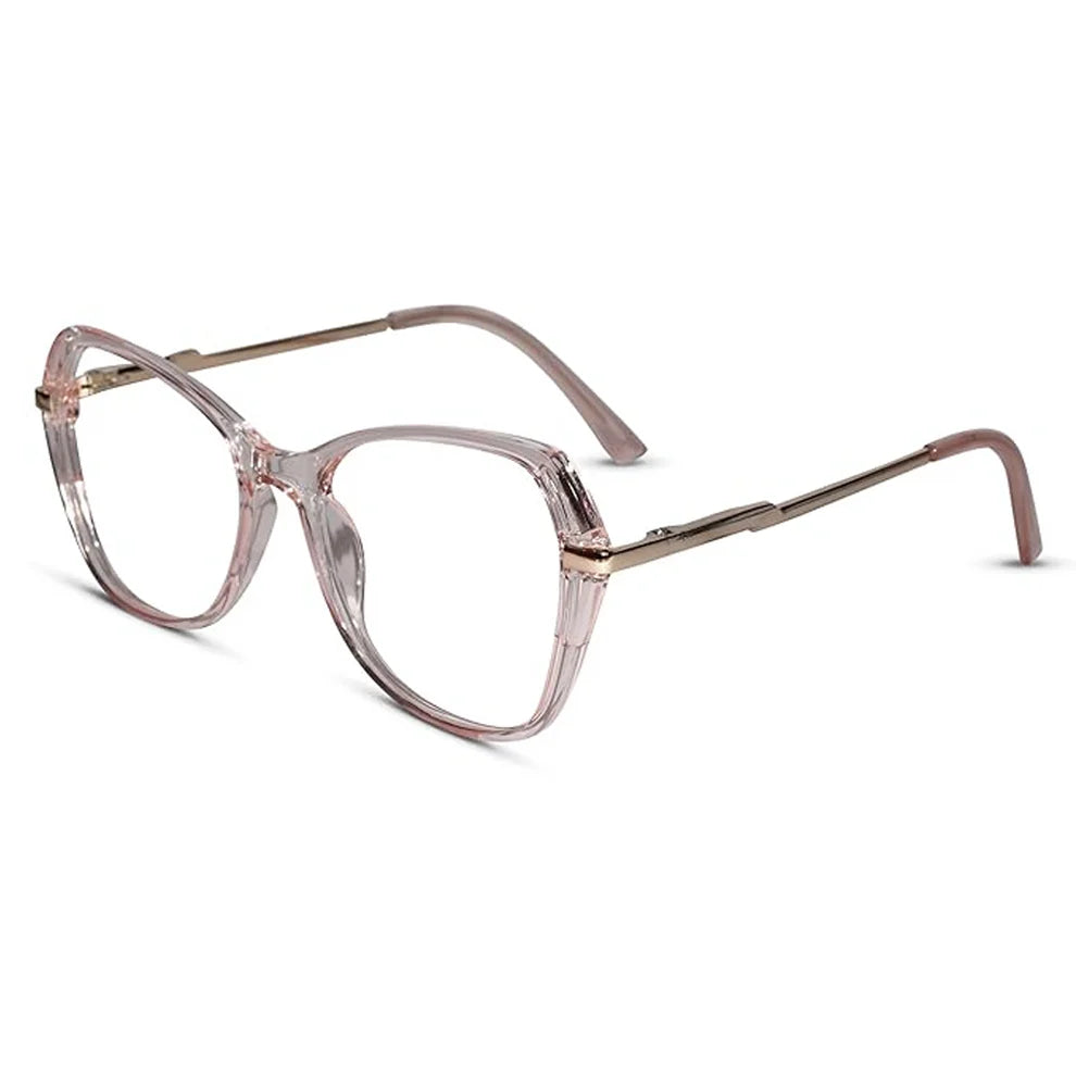 Pink With Gold Designer Cat eye Eyeglasses