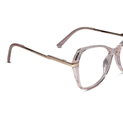 Pink With Gold Designer Cat eye Eyeglasses