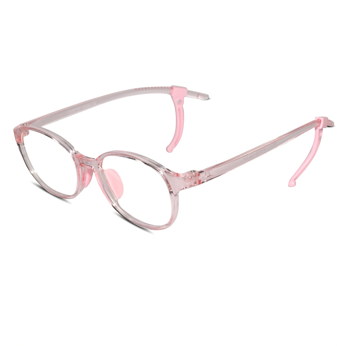 Crystal Pink Rectangular Full Rim Anti Grip Eyeglasses For 5-8 yrs