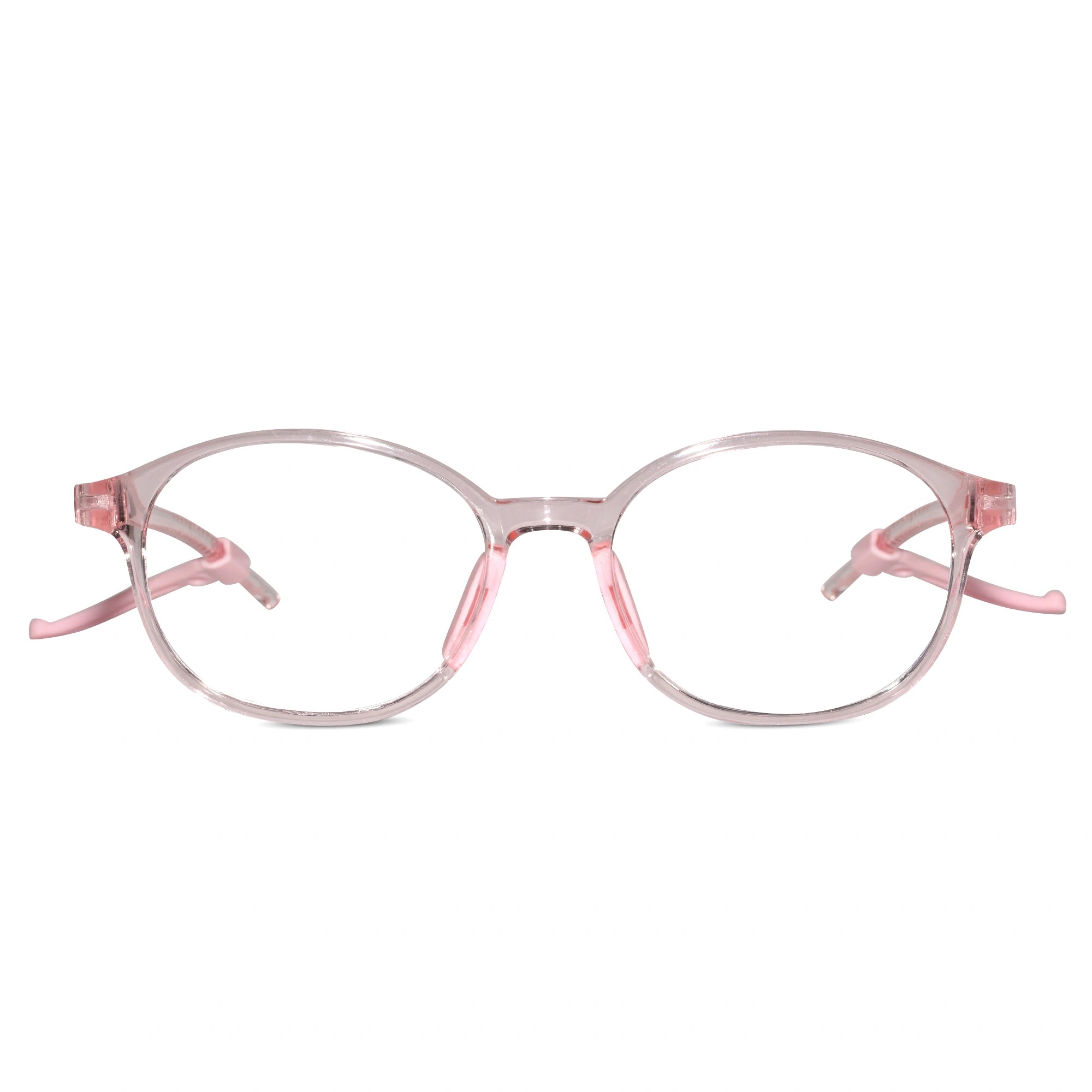 Crystal Pink Rectangular Full Rim Anti Grip Eyeglasses For 5-8 yrs LKEK3121-PNK