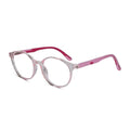 Crystal Transparent Round Eyeglasses For  5-10 Yrs Kids LKE2303-PNK