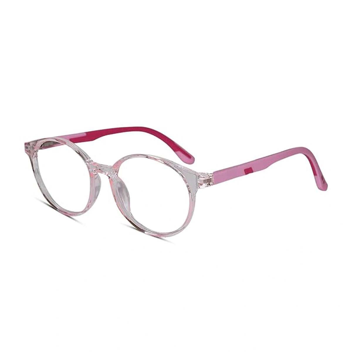 Crystal Transparent Round Eyeglasses For  5-10 Yrs Kids LKE2303-PNK