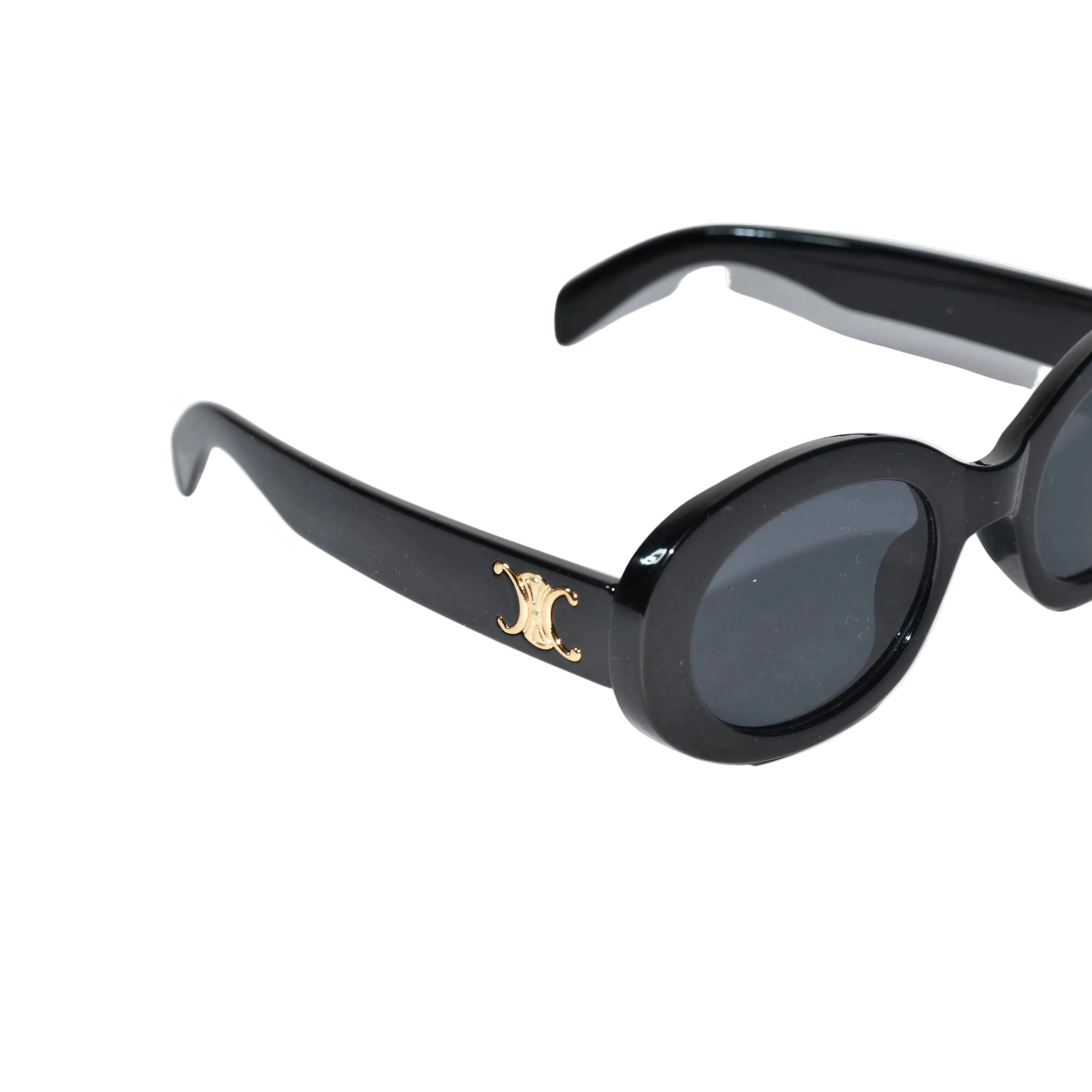 Cute Round Stylish Black Sunglasses For Girls LKKS3948-1-BLK