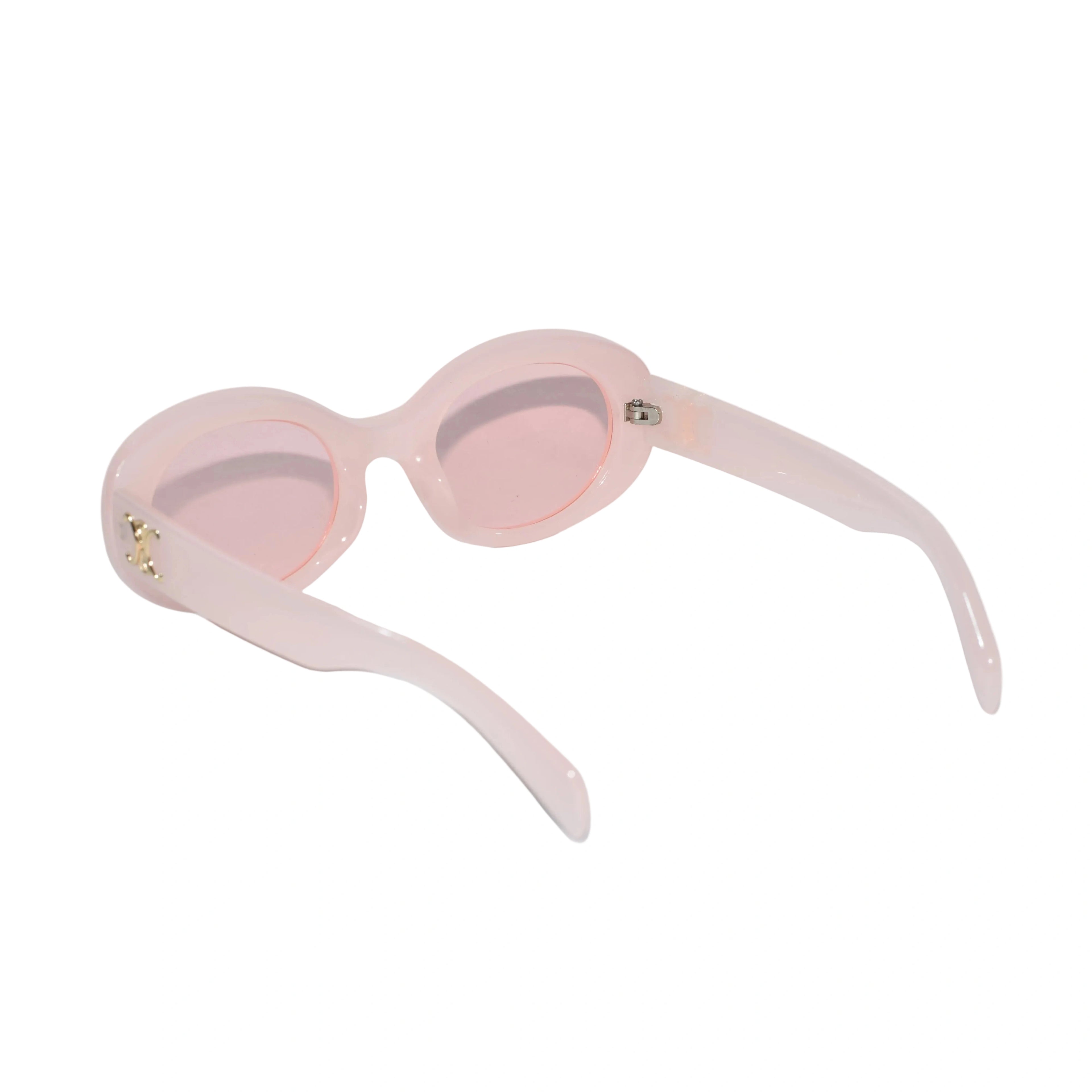 Cute Round Stylish Pink Sunglasses For Girls LKKS3948-1-PINK