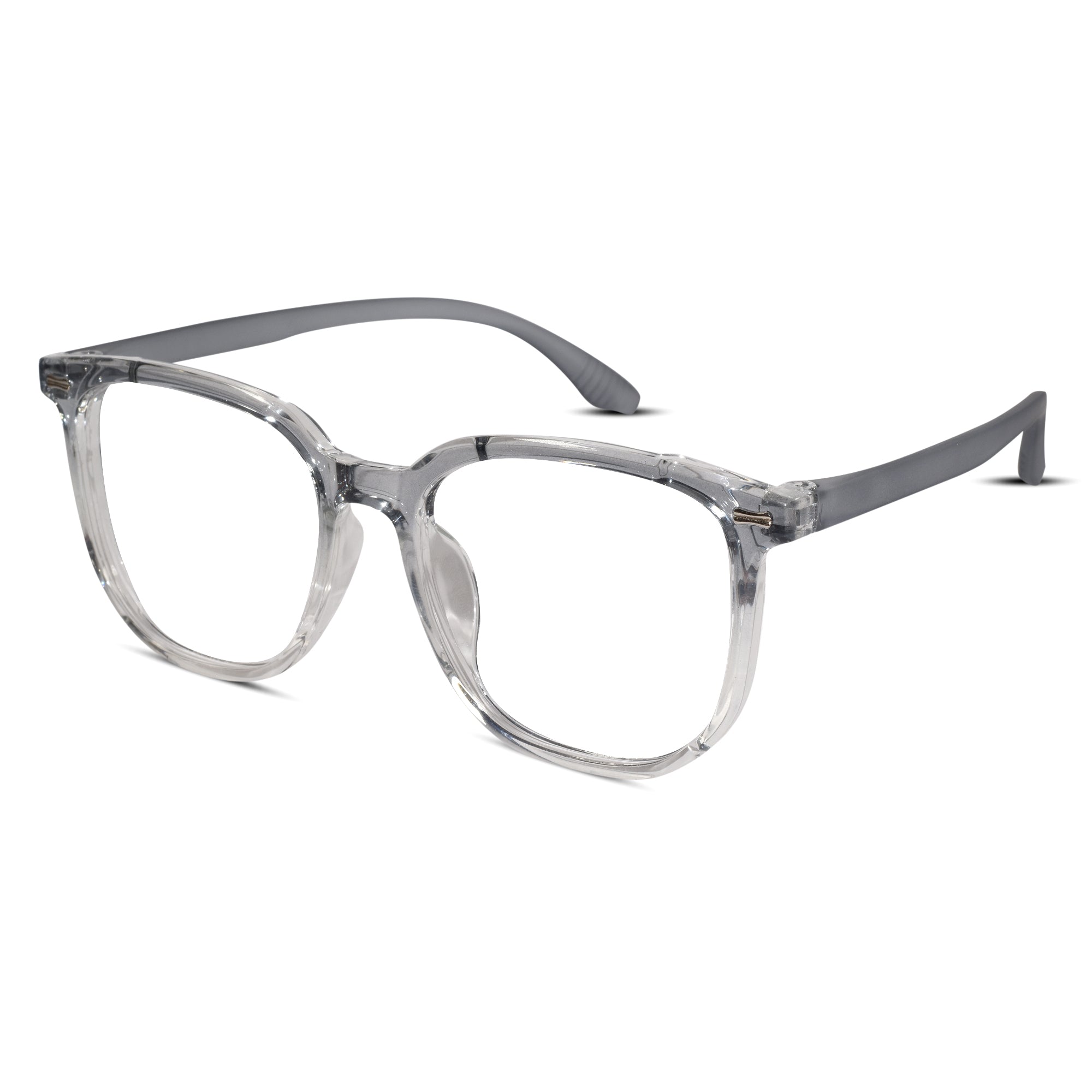 Explore White crystal oversized eyeglass frames unisex. Best Anti glare specs for mobile and computer protection with 1 Year Warranty.