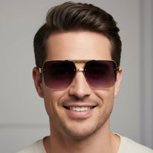 Designer Marshall Rectangular Blu Rimless Sunglasses For men