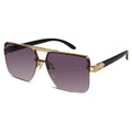 Designer Marshall Rectangular Blu Rimless Sunglasses For men LKS2311-Purple