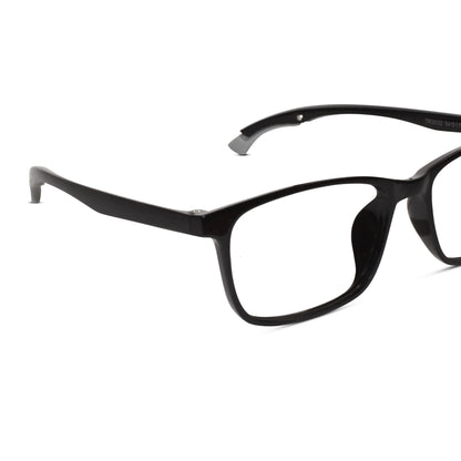 Rectangular black Ear Lock Anti Slip Eyeglasses and computer glasses for men & Women