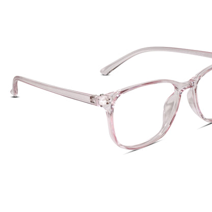 Crystal Pink Rectangular Eyeglasses & Computer glasses for men and women