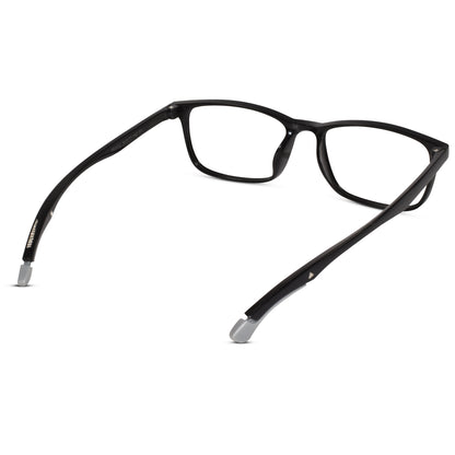 Rectangular black Ear Lock Anti Slip Eyeglasses and computer glasses for men & Women