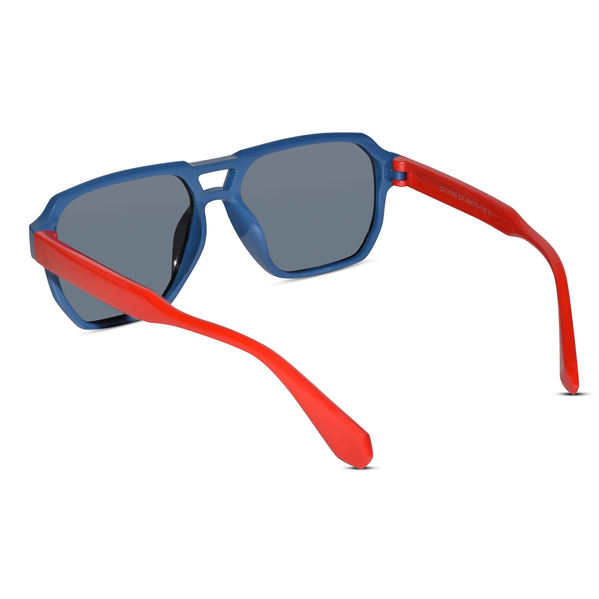 LensKandy BlueHawk Premium Sunglasses – Pilot Style, Blue & Red