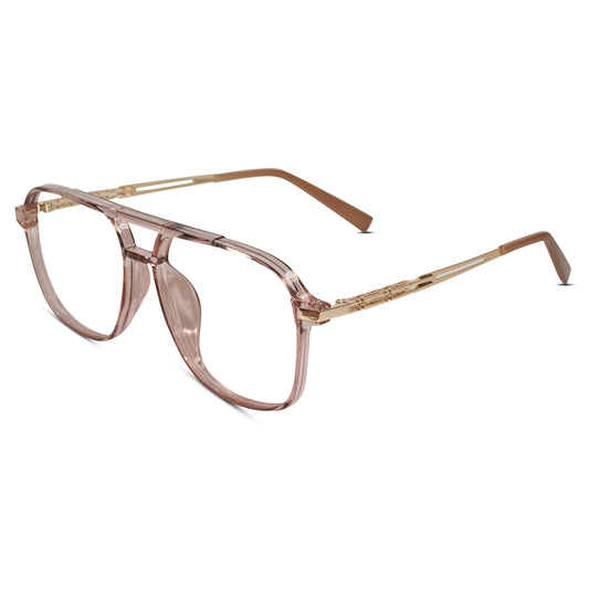 Crystal Brown Cat-Eye Full Rim Glasses