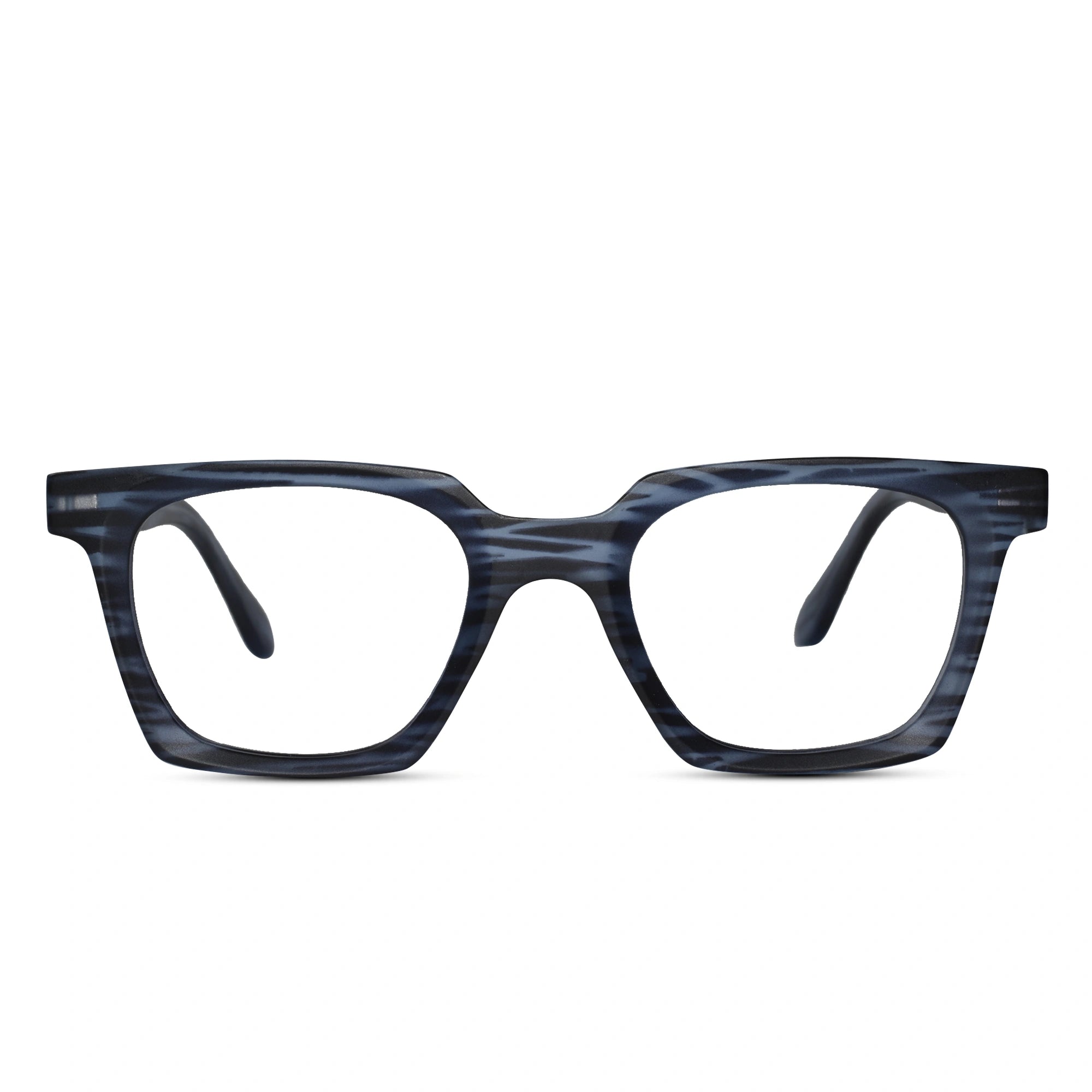Matt Blue Clip On Wayfarer  Eyeglasses