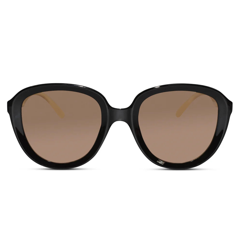 Crystal Brown Cateye Sunglasses For Women