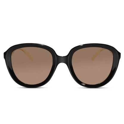Crystal Brown Cateye Sunglasses For Women