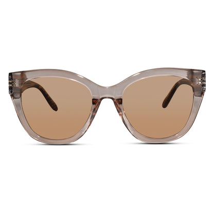 Crystal Brown Cateye Sunglasses For Women