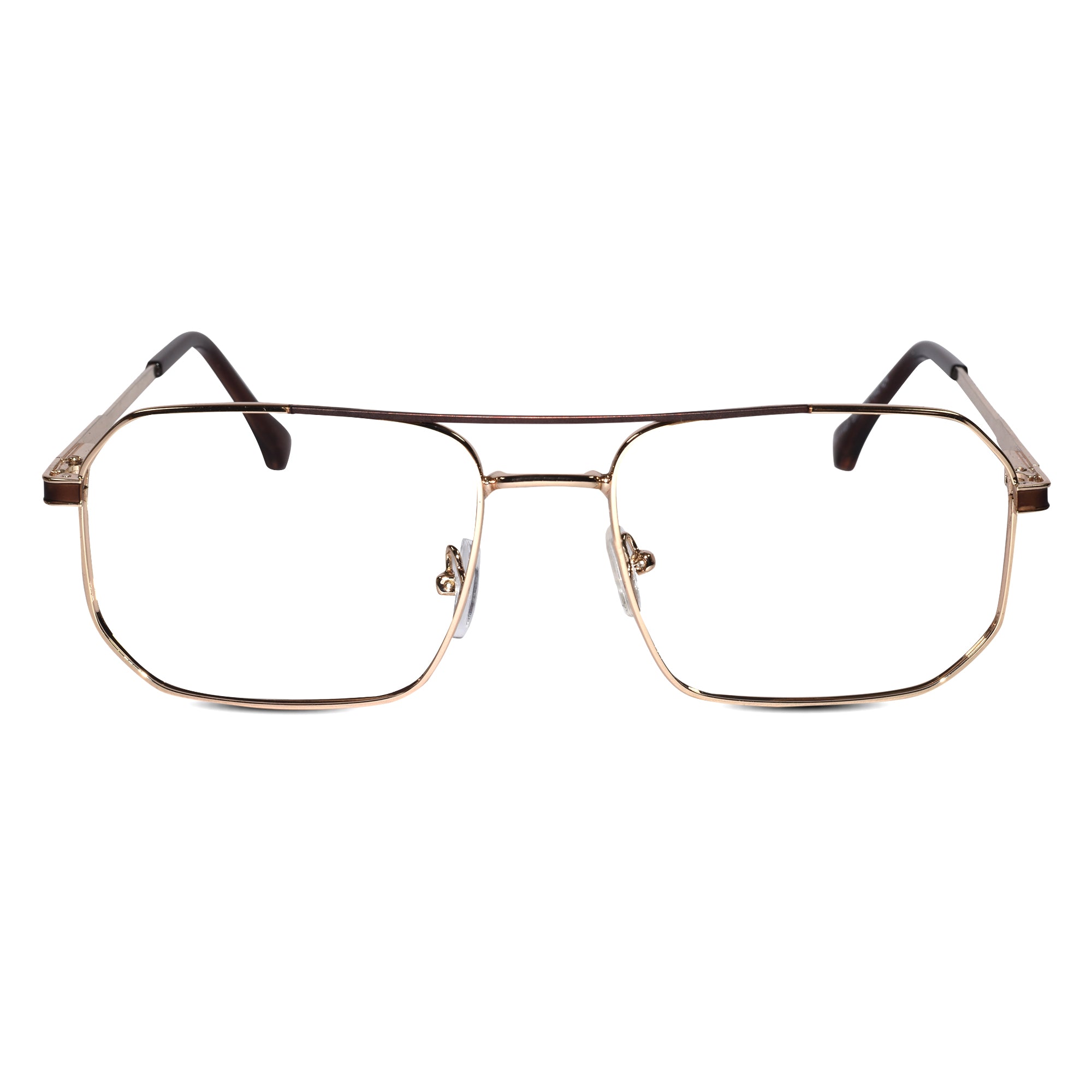 Brown Gold Eyeglasses & Computer Glasses For Men ELE1107-BLK-GOLD
