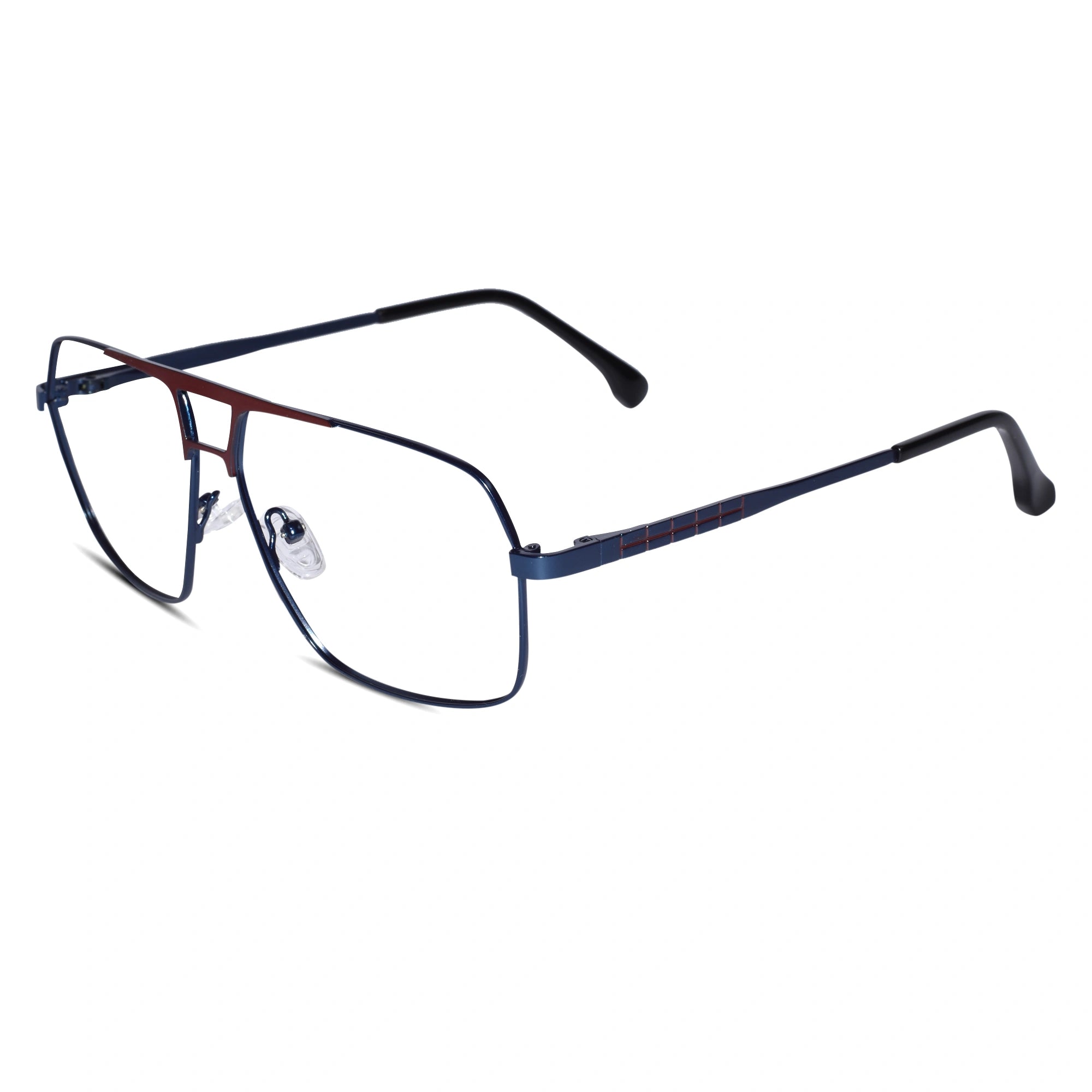 Buy Men's Computer Glasses Rectangular Blue Aviator, UV Protection Glasses with a 1 Year Warranty.