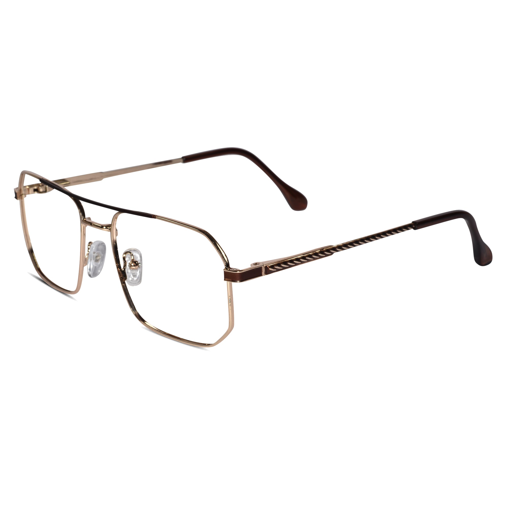Brown Gold Eyeglasses & Computer Glasses For Men ELE1107-BLK-GOLD