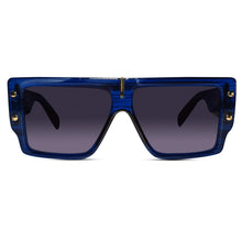 Designer Bold Blue Rectangular Sunglasses for Men
