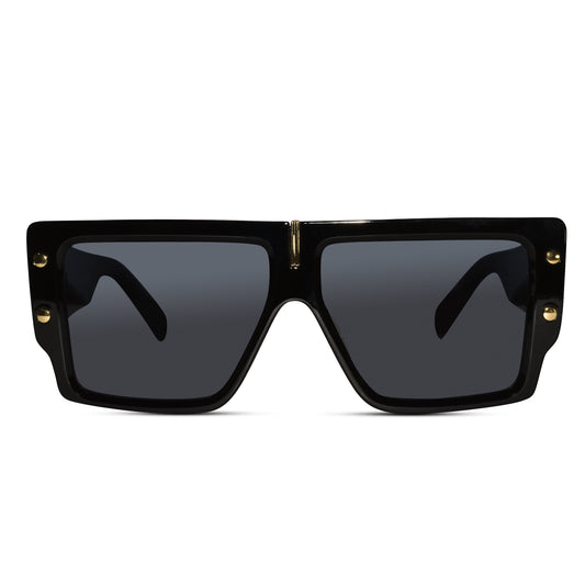 Black Bold Rectangular Sunglasses for Women