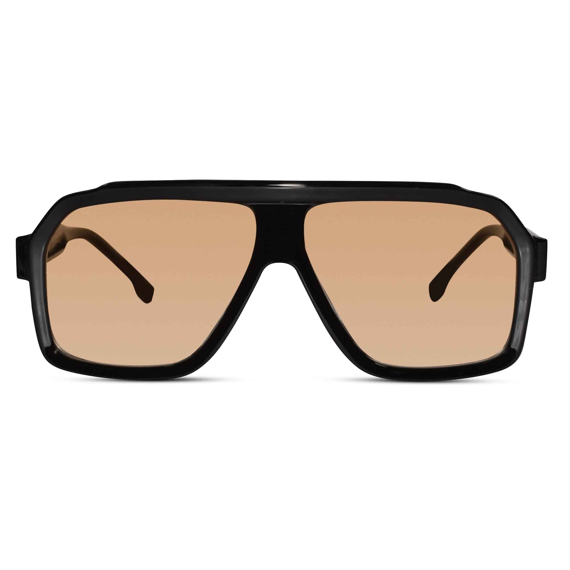 Designer Rectangular Black Sunglasses For Men