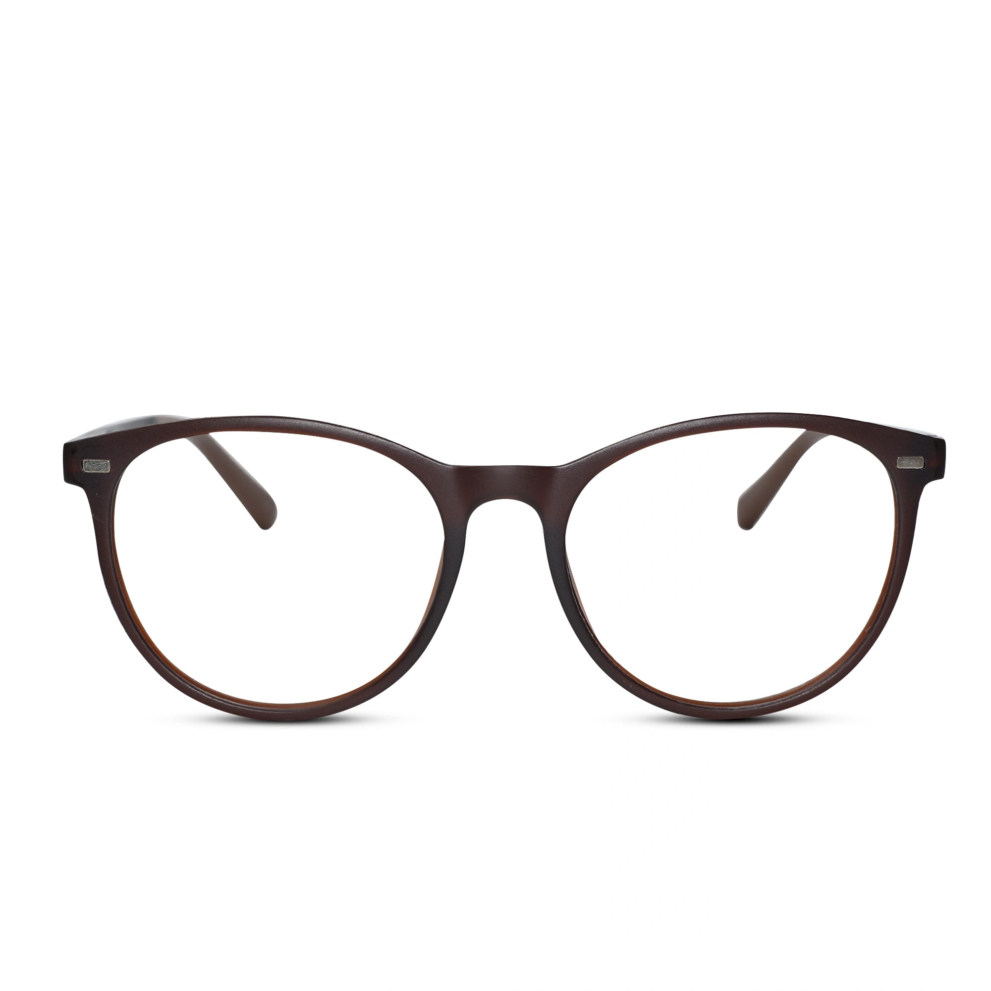 Brown Round Magnetic Glasses Clip On For Men & Women