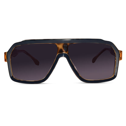 Designer Rectangular Dual-Tone Sunglasses