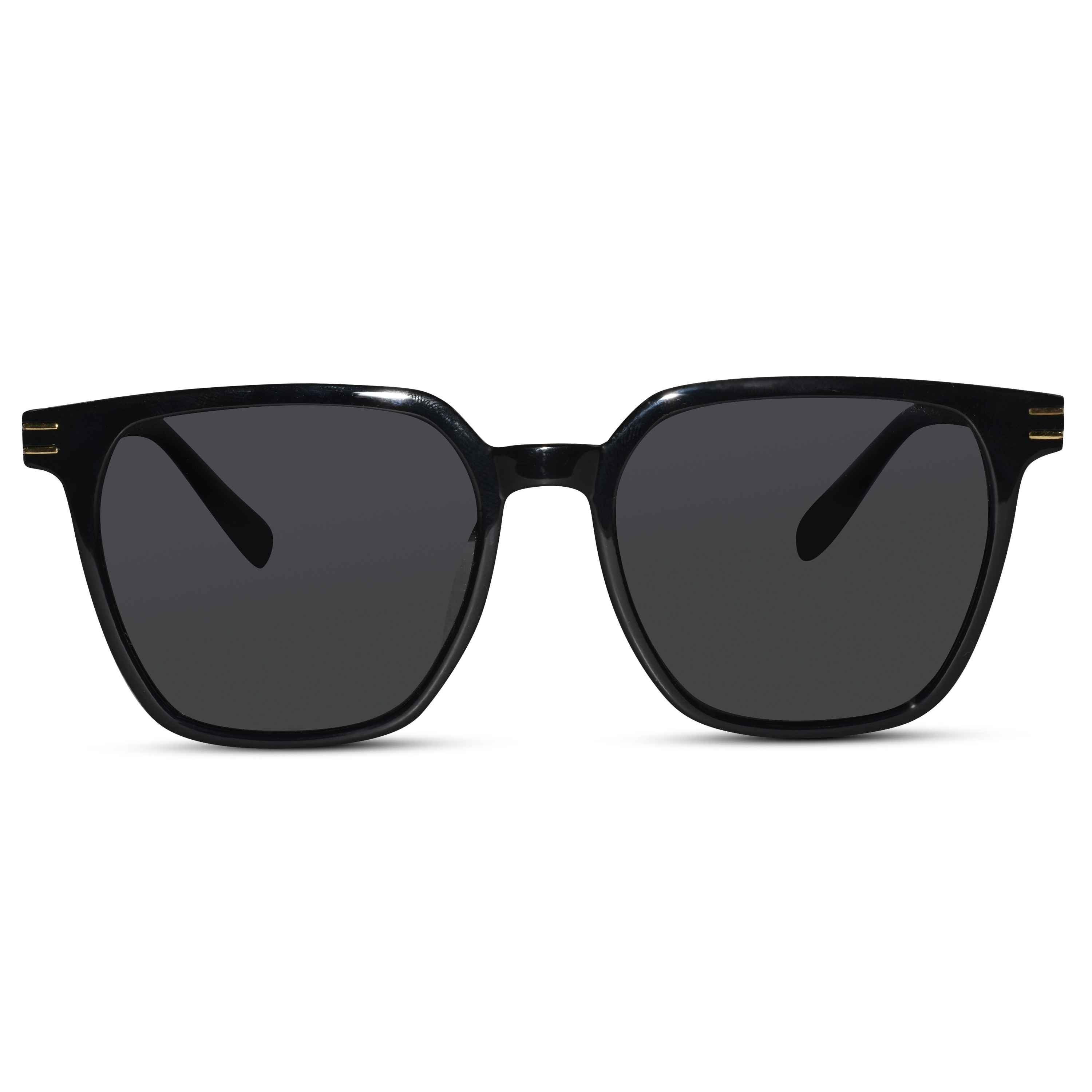 Glossy Black Square Sunglasses For Men LKS3801-GLOSSY BLK