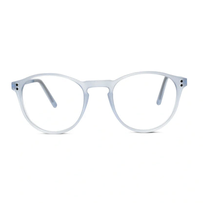 Matt Purple Transparent Round Clip On Eyeglasses For Men & Women