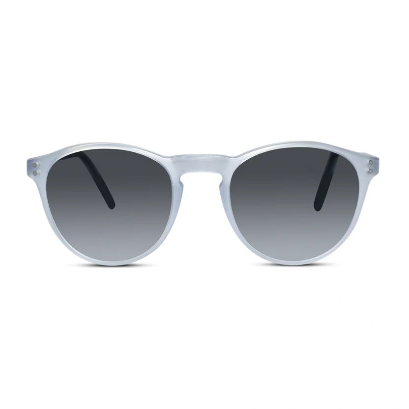 Blue Transparent Round Clip On Eyeglasses For Men & Women LKE1009-TRAN