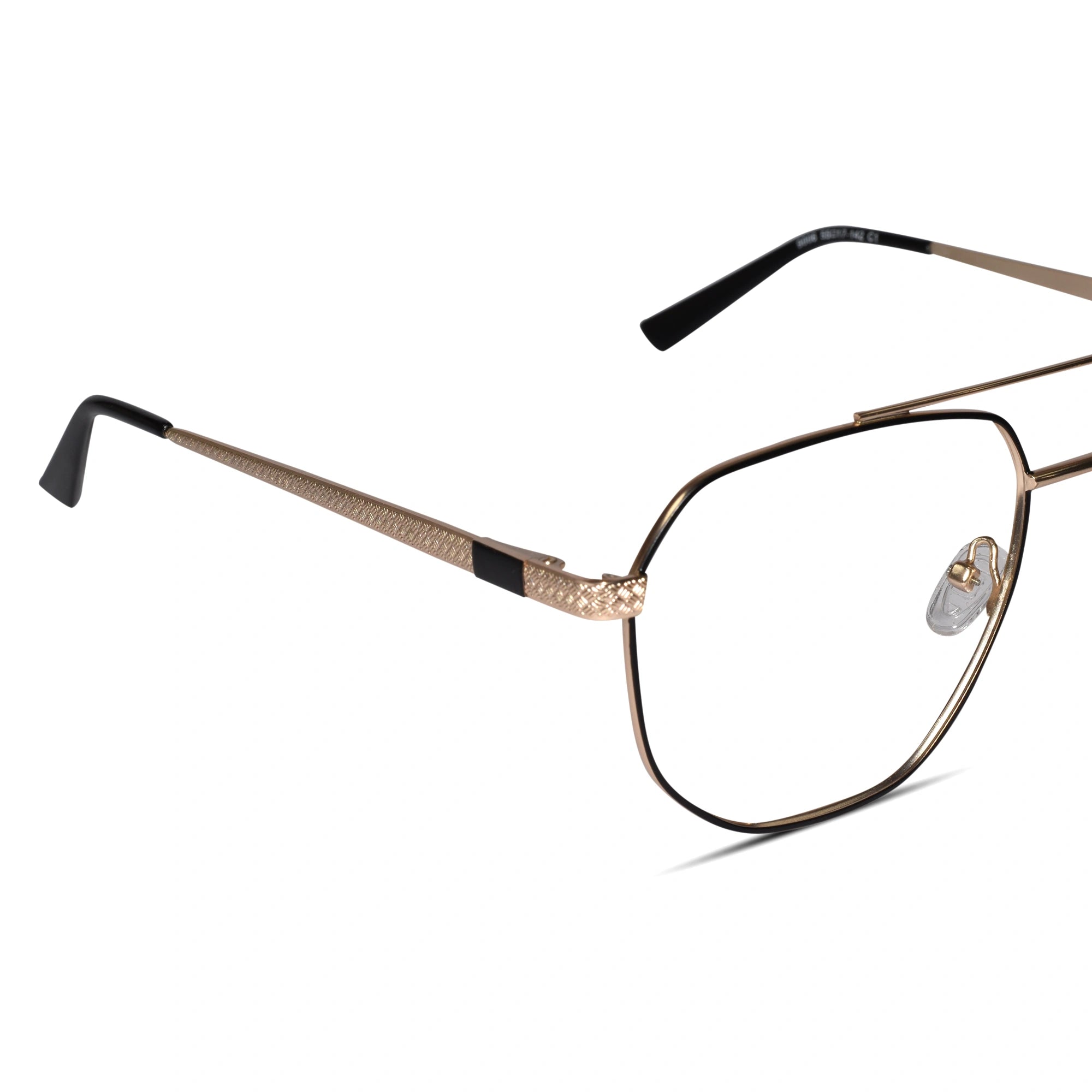 Gold Aviator Eyeglasses & Computer Glasses For Men ELE9006-BLK-GOLD