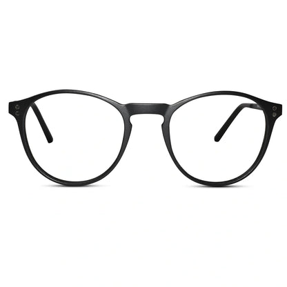 Matt Purple Transparent Round Clip On Eyeglasses For Men & Women