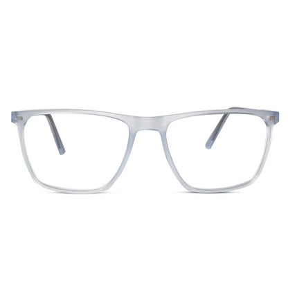 Matt Transparent Rectangular Clip On Eyeglasses for Men & Women