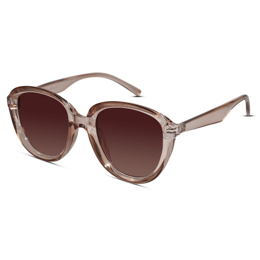 Crystal Brown Cateye Sunglasses For Women